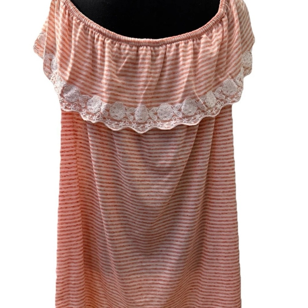 Tommy Hilfiger Short Sleeve Orange & White Embroidered Blouse, Size 2X - Picture 9 of 13